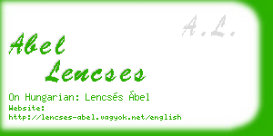 abel lencses business card